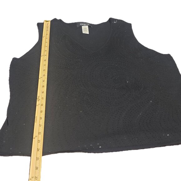 JONES NEW YORK Beaded and Sequins Black Tank Women's Plus Size 3X - Picture 11 of 13